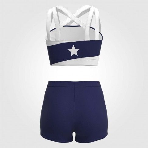 elementary blue and white vintage cheerleader outfit blue 3