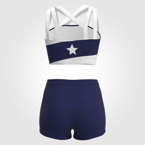 elementary blue and white vintage cheerleader outfit blue 3