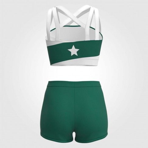 elementary blue and white vintage cheerleader outfit green 3