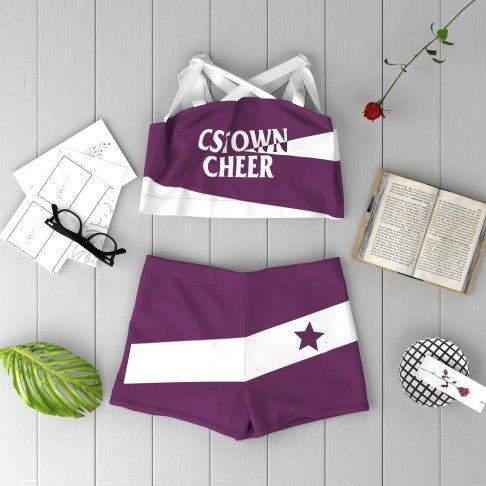 elementary blue and white vintage cheerleader outfit purple 1