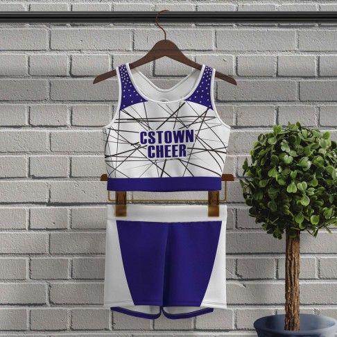 plus size red and white guy cheer uniforms blue 0