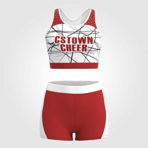 plus size red and white guy cheer uniforms red 2