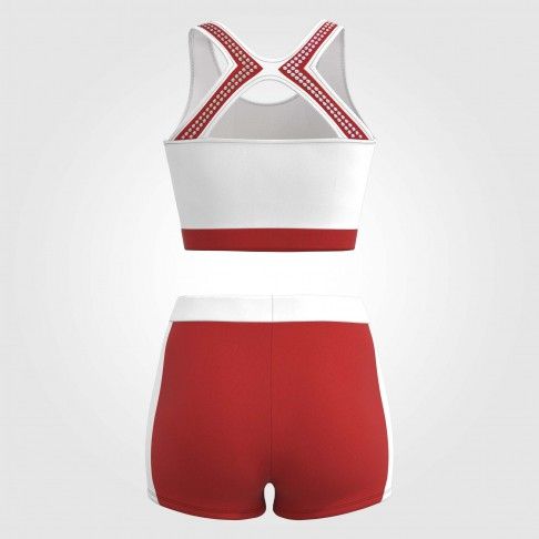 plus size red and white guy cheer uniforms red 3