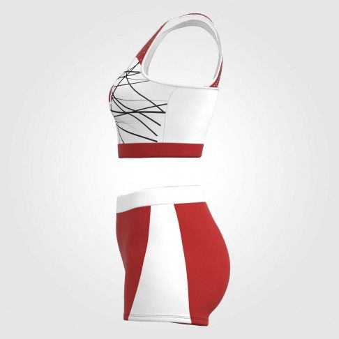plus size red and white guy cheer uniforms red 4