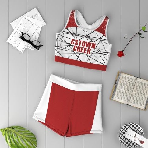plus size red and white guy cheer uniforms red 1