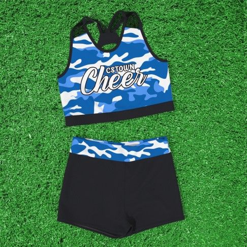 design your own practice cheer outfits for dance blue 1