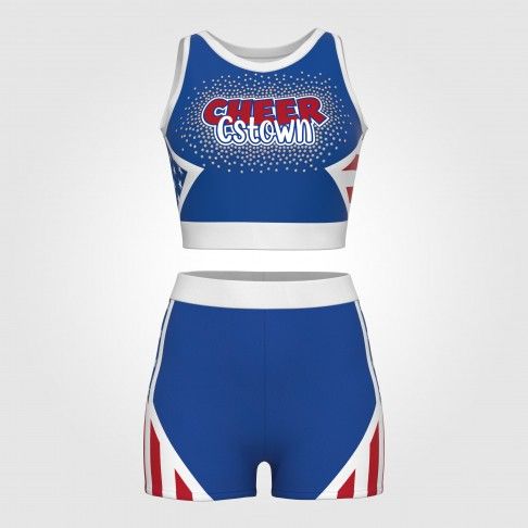 male red and white plus size cheer uniforms blue 2