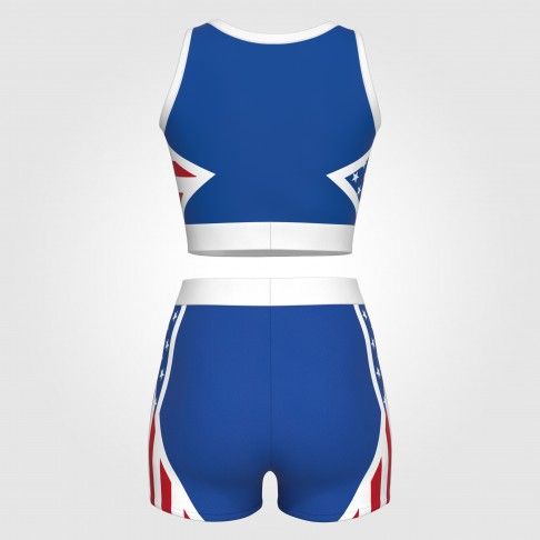  red and white plus size dance team practice wear blue 3