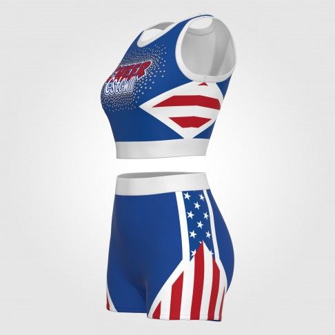 male red and white plus size cheer uniforms blue 6