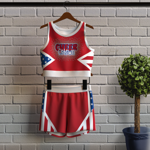 male red and white plus size cheer uniforms red 0