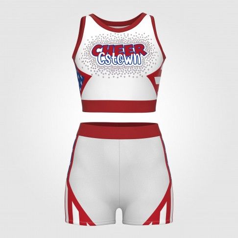 male red and white plus size cheer uniforms white 2
