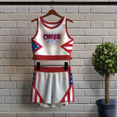 male red and white plus size cheer uniforms white 0