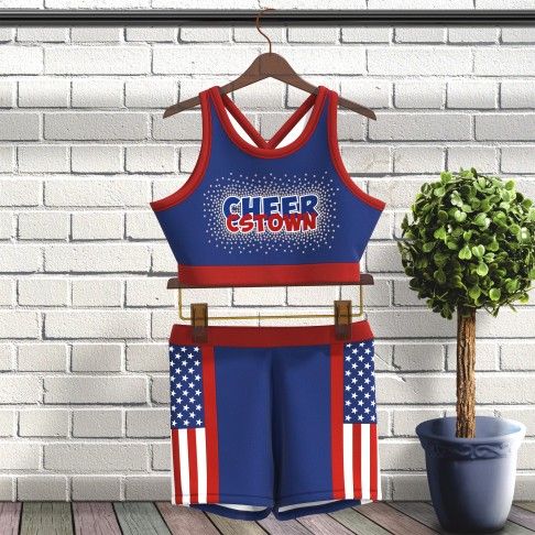 blue and white sublimated practice cheerleading uniforms blue 0
