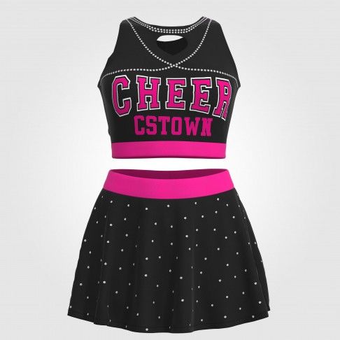 youth pink crop top all star cheer uniforms black 2