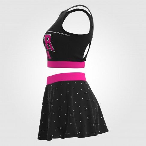 youth pink crop top all star cheer uniforms black 4