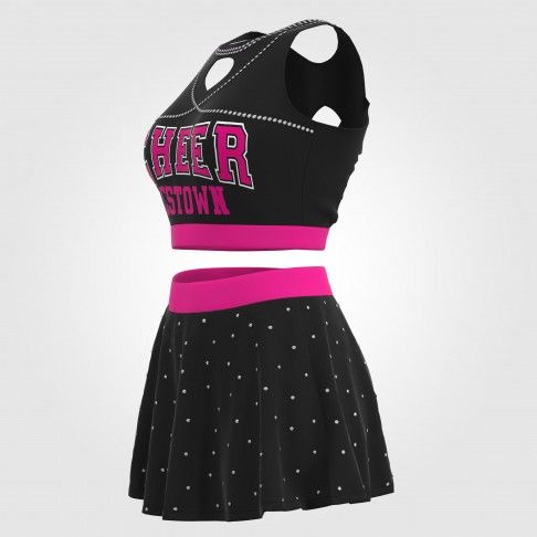 youth pink crop top all star cheer uniforms black 5