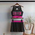 youth pink crop top all star cheer uniforms black