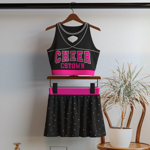 youth pink crop top all star cheer uniforms black 0