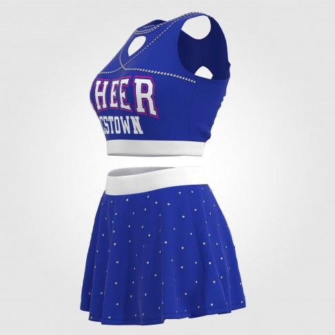 youth pink crop top all star cheer uniforms blue 5
