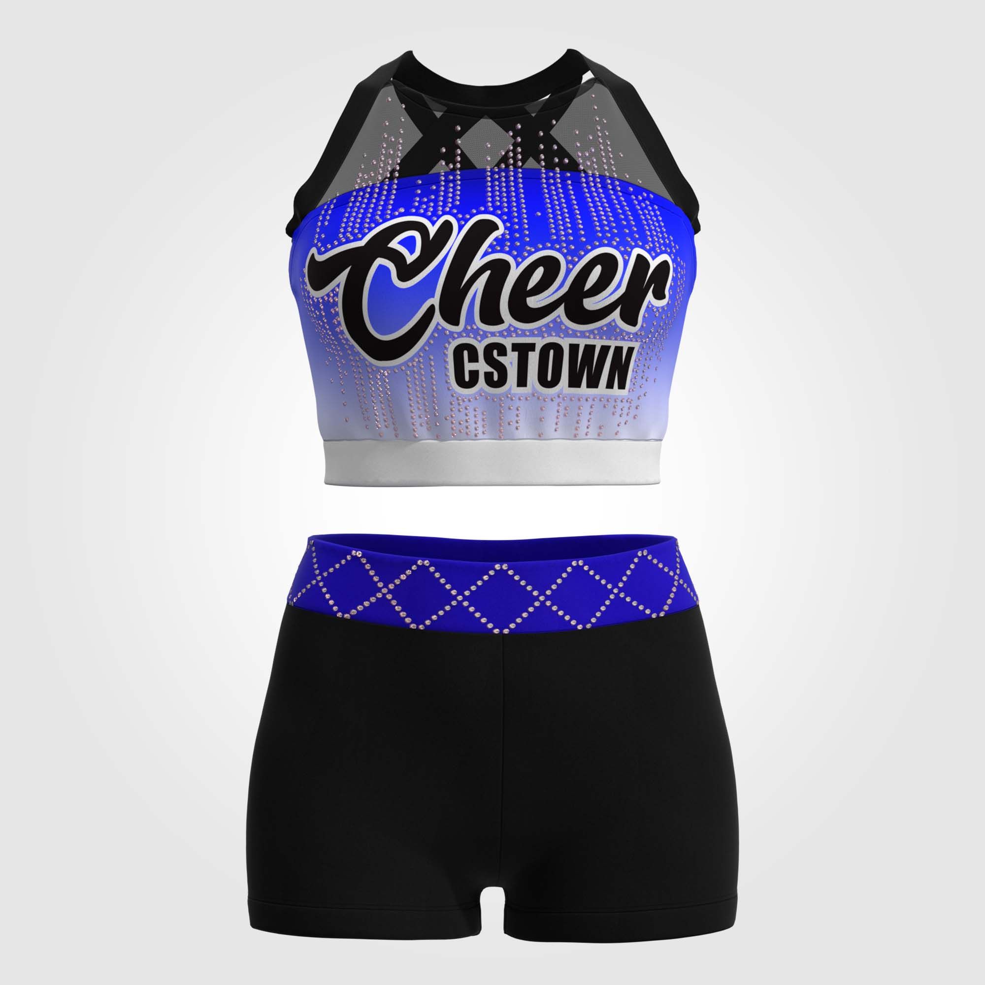 2t light blue glitter stars cheer uniforms