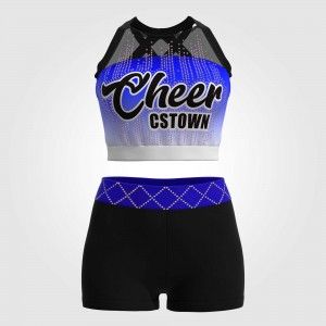 2t light blue glitter stars cheer uniforms