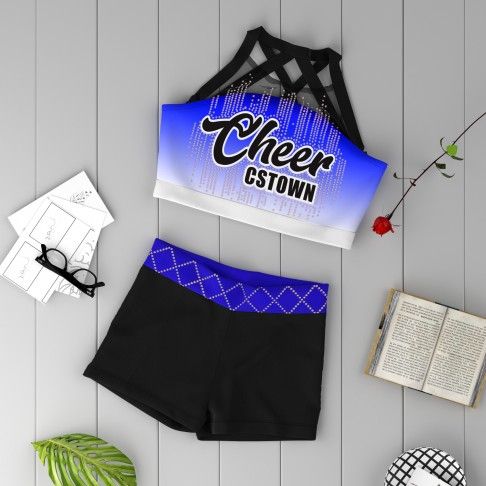 2t light blue glitter stars cheer uniforms blue 1