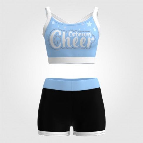 online wholesale cheer practice wear light blue 2