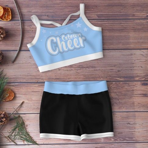 online wholesale cheer practice wear light blue 1