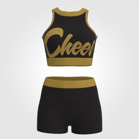 youth blue and gold crop top cheer uniform black 2