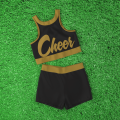 youth blue and gold crop top cheer uniform black