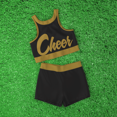youth blue and gold crop top cheer uniform black 0
