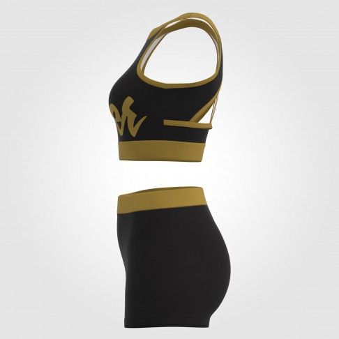 youth blue and gold crop top cheer uniform black 4