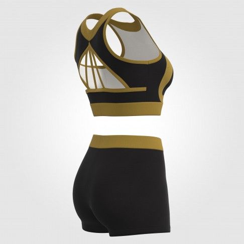 youth blue and gold crop top cheer uniform black 6