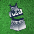 youth blue and gold crop top cheer uniform blue