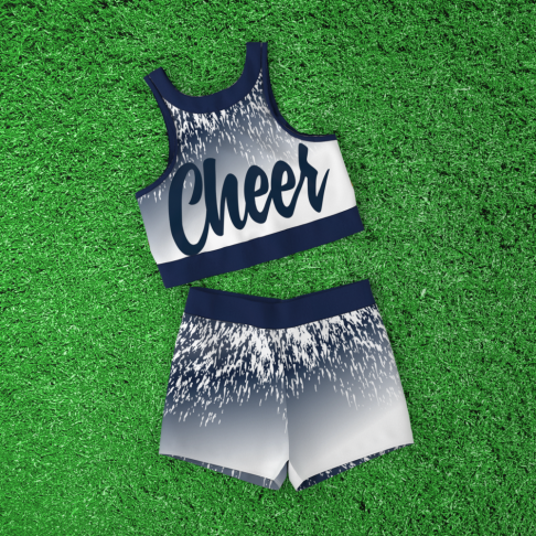 youth blue and gold crop top cheer uniform blue 0