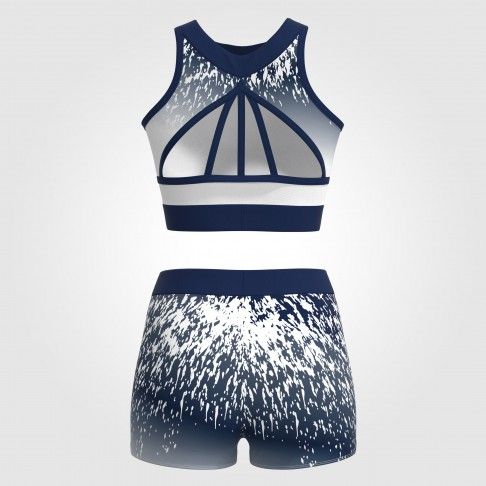 youth blue and gold crop top cheer uniform blue 3