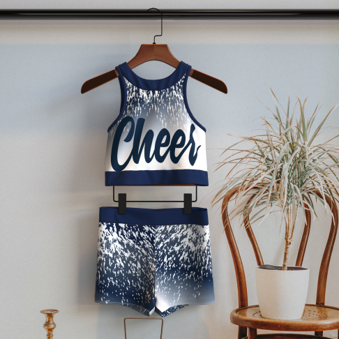 youth blue and gold crop top cheer uniform blue 1