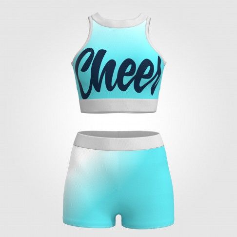 youth blue and gold crop top cheer uniform green 2