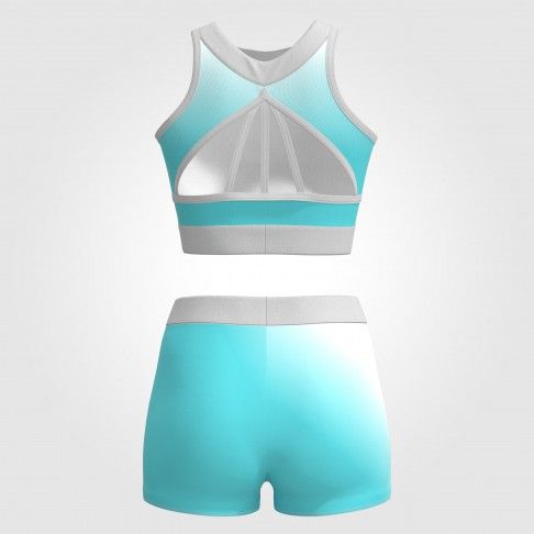 youth blue and gold crop top cheer uniform green 3