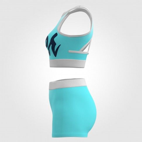 youth blue and gold crop top cheer uniform green 4