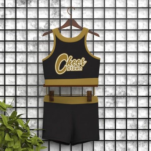 youth blue and gold crop top cheer uniform black 5