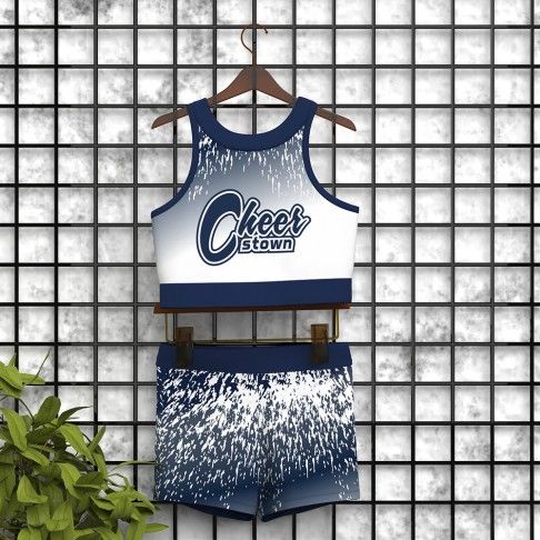 youth blue and gold crop top cheer uniform blue 5