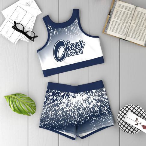 youth blue and gold crop top cheer uniform blue 6