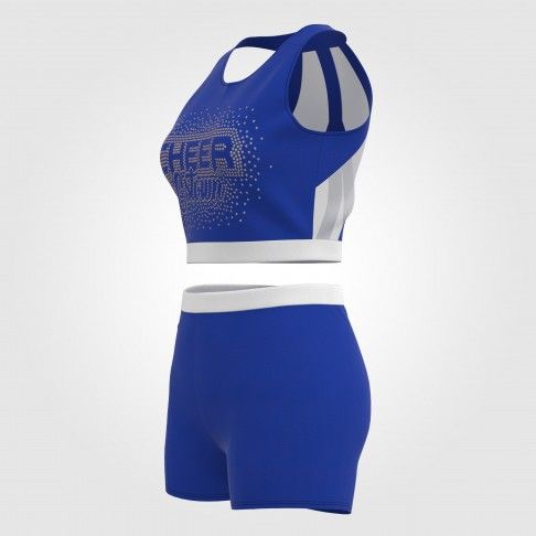 youth blue and yellow cheer uniform,midriff cheerleading uniforms blue 5