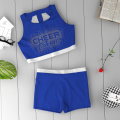 youth blue and yellow cheer uniform,midriff cheerleading uniforms blue