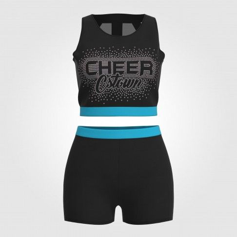 youth blue and yellow cheer uniform,midriff cheerleading uniforms cyan 2