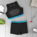 youth blue and yellow cheer uniform,midriff cheerleading uniforms cyan