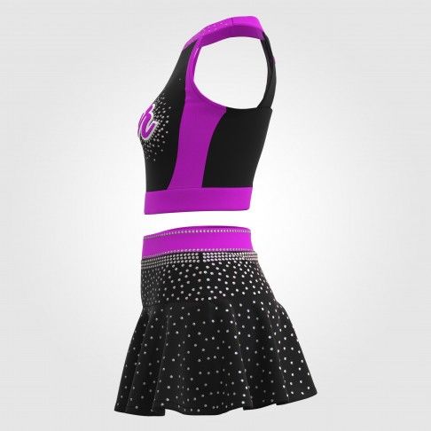 youth purple cheerleading uniforms top black 4