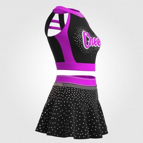 youth purple cheerleading uniforms top black 5