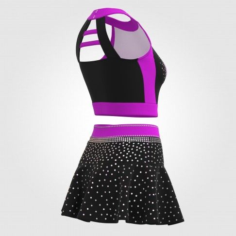 youth purple cheerleading uniforms top black 6